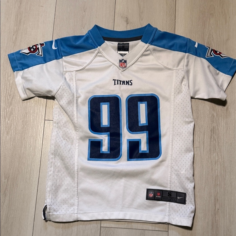 Nike NFL Kids Tennessee Titans White and Light Blue #99 Jersey size S Clowney